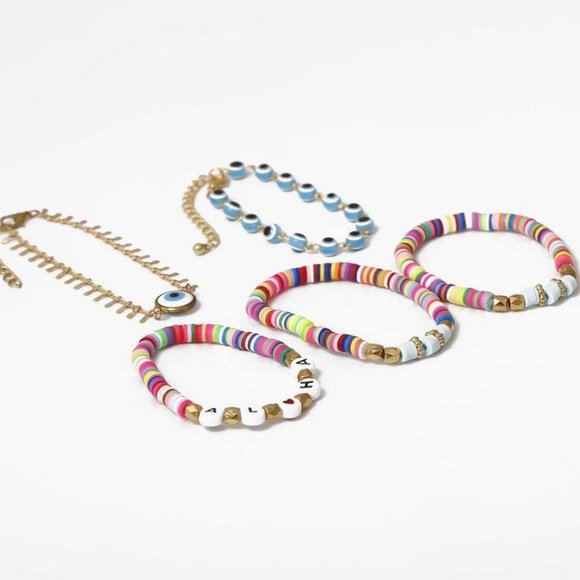 Bohemia Hawaii Holiday Big Eyes Bracelets Colorful Letter Beads Bracelets - Picture 4 of 5